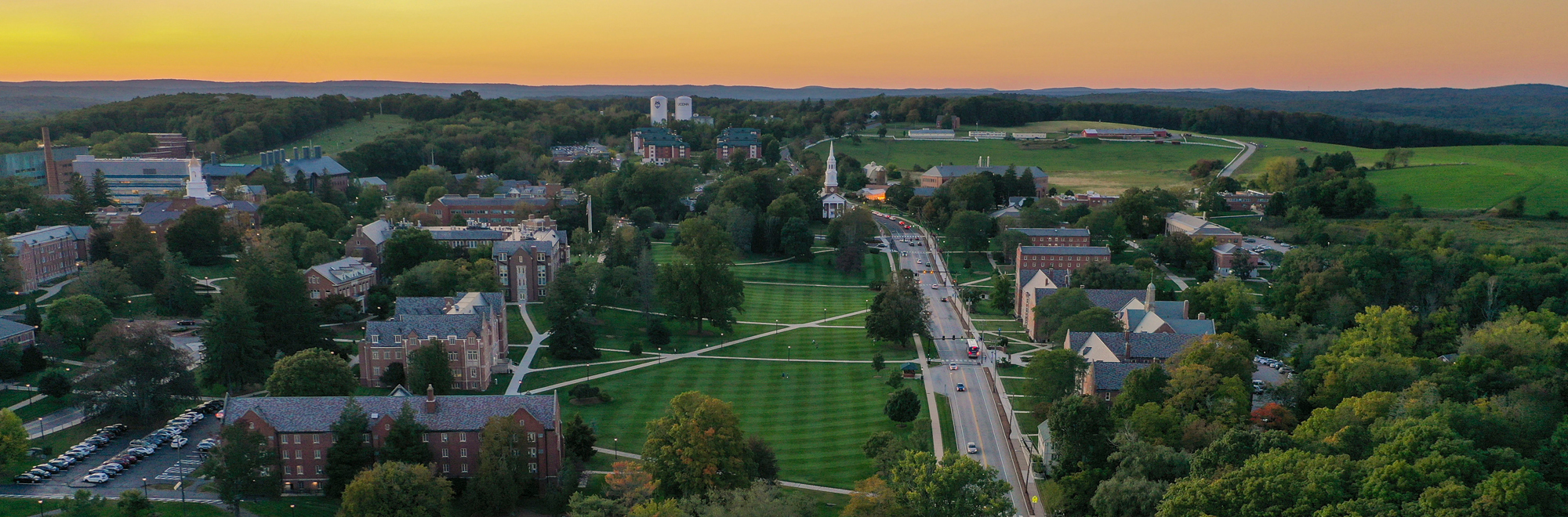 aerial view of storrs campus